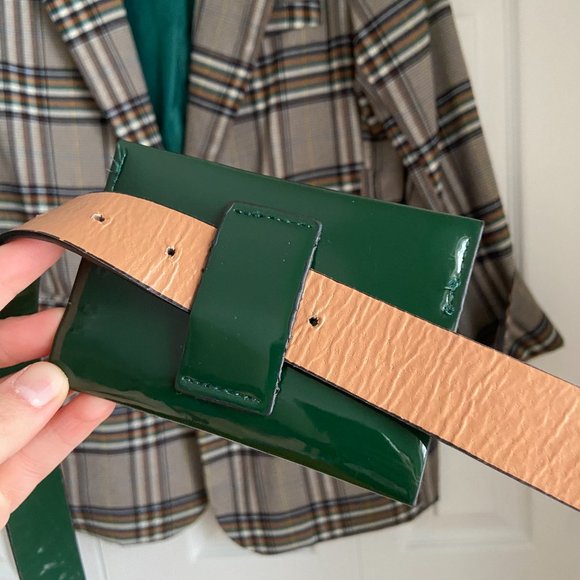 Plaid Blazer & Belt Bag Set – Women's Medium - Picture 4 of 13